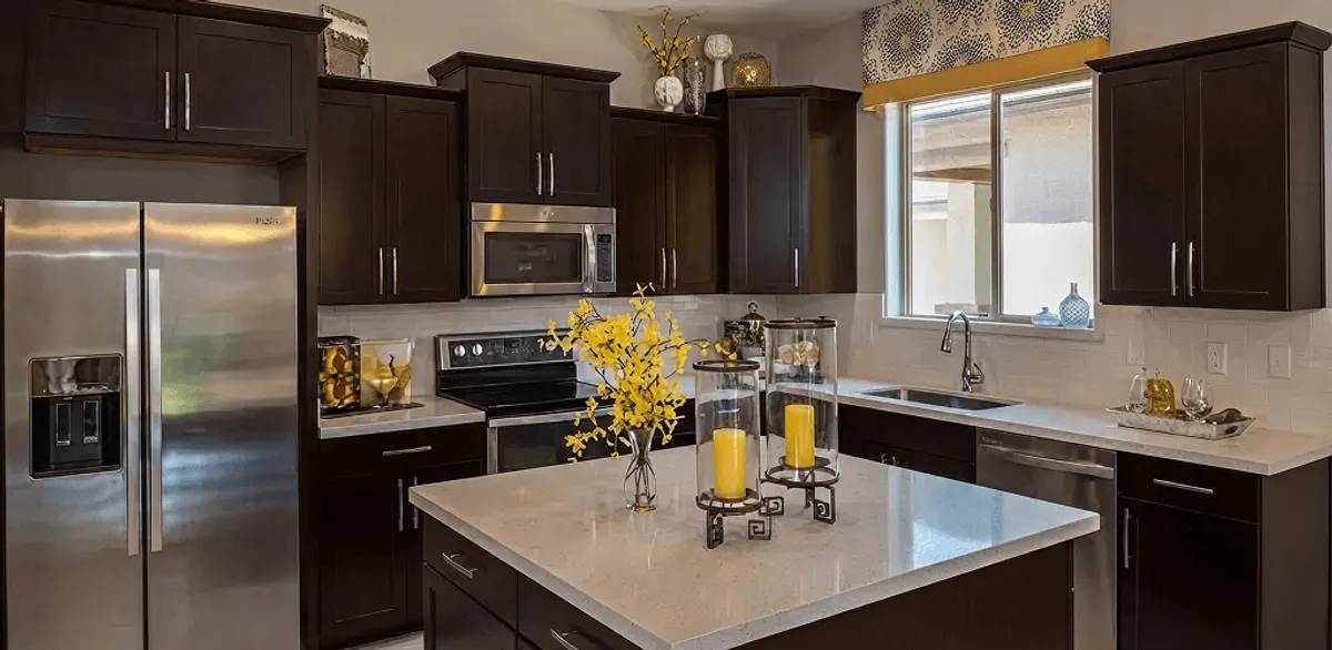 Cabinet painting results with freshly painted kitchen cabinets in Las Vegas, NV