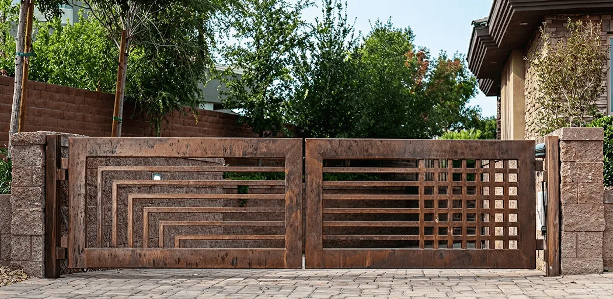 Custom driveway gate installation for a home entrance in Las Vegas, NV