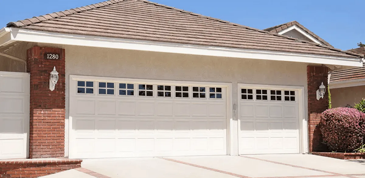 Residential garage door repair service for a double garage door in Las Vegas, NV