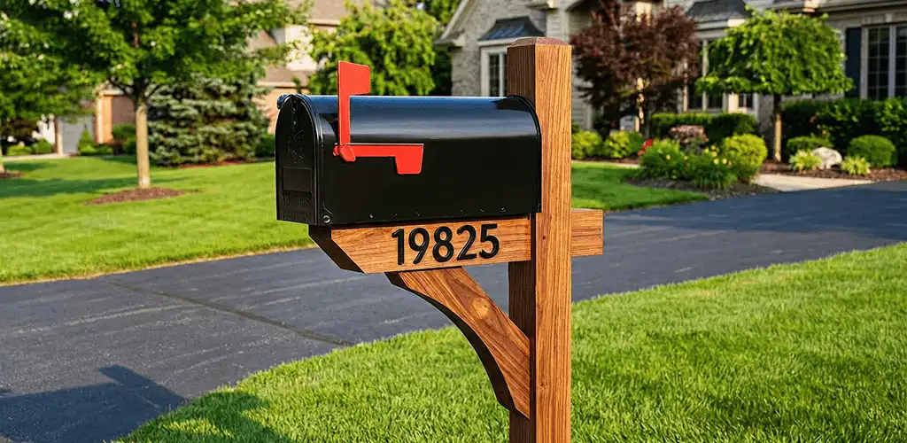 New mailbox installation with post and address number for a home in Las Vegas, NV