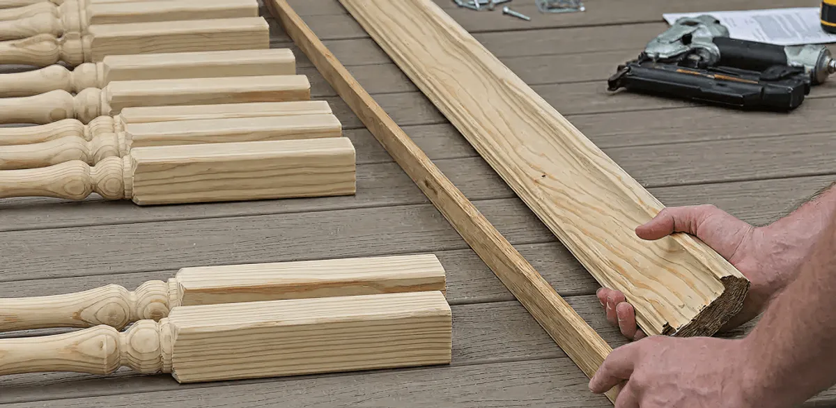 Handrail installation materials and wood components for stair rail work in Las Vegas, NV